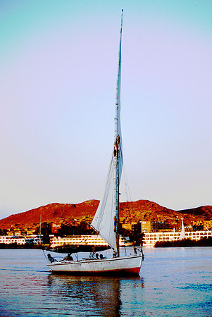 Feluka sailing the Nile.