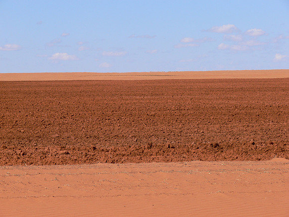 Texas Panhandle - Preparing cotton field for planting.