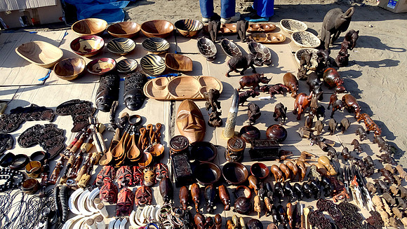 Tourist shopping in Walvis Bay.