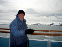 Male photographer on ship - Elephant Island, Antarctica