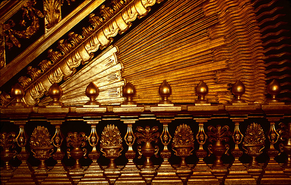Gold leaf decorations inside the Mosque.