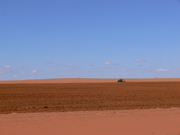 Texas Panhandle - Preparing cotton field for planting.