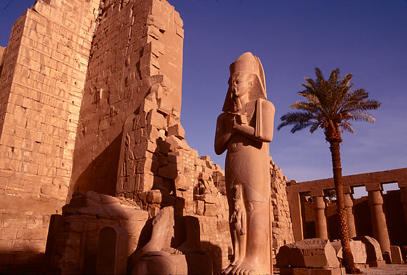 Statute and ruins of Luxor, Egypt