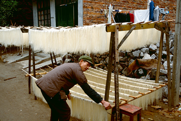 Noodle maker in Yangshuo, China