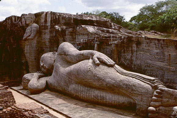 Reclining Buddha, 12th century ce, Polonnaruwa, Sri Lanka.