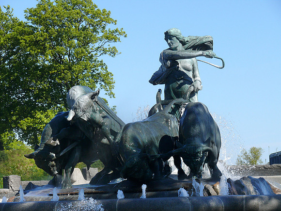 Gefion Fountain at Copenhagen Harbor.