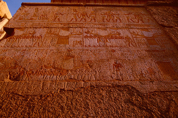 Decorated wall at Luxor.