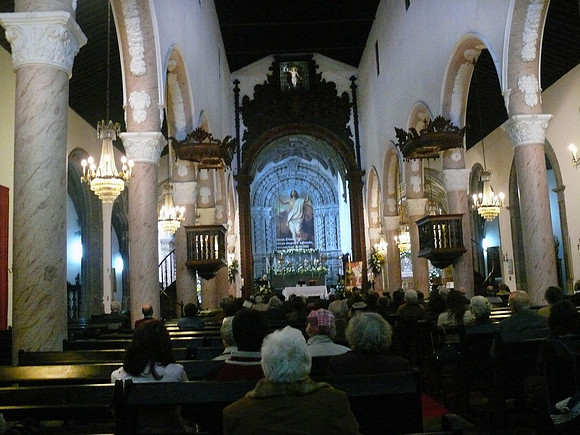 Interior of Sao Sebastiao Church, Ponta Delgada (Azores)