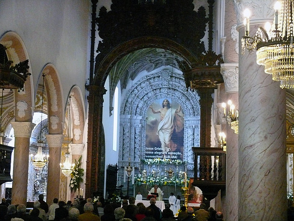 Interior of Sao Sebastiao Church, Ponta Delgada (Azores)