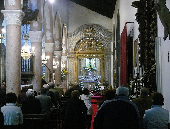 Interior of Sao Sebastiao Church, Ponta Delgada (Azores)