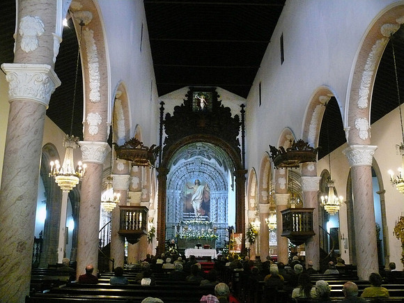 Interior of Sao Sebastiao Church, Ponta Delgada (Azores)
