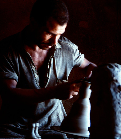 A potter at work in Old Cairo.