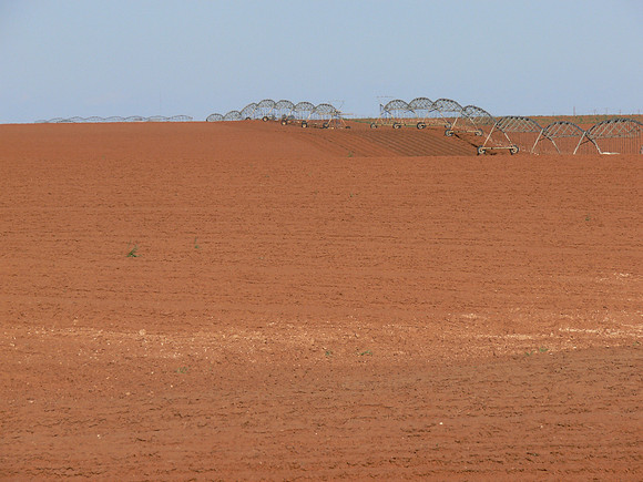 Texas Panhandle - Preparing cotton field for planting.