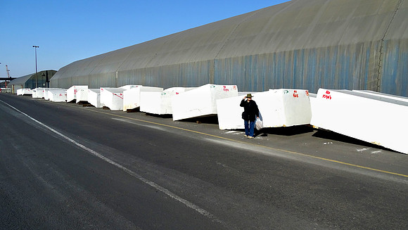 Salt blocks cut from Mine near Walvis Bay