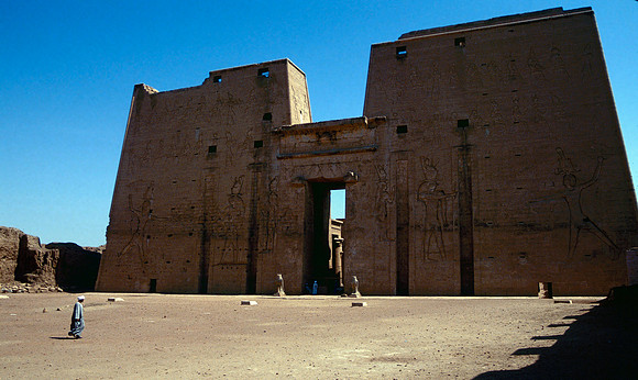 Temple at Edfu , 60 miles south of Luxor.  It was begun on August 23, 237 BCE, by Ptolemy III.