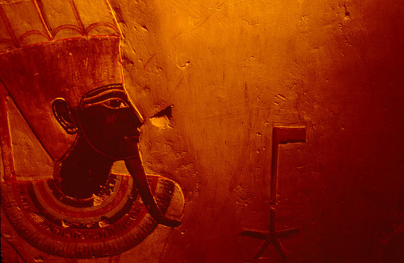 Egyptian  hieroglyphs and paintings.
