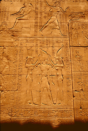 Temple at Edfu , 60 miles south of Luxor.  It was begun on August 23, 237 BCE, by Ptolemy III.