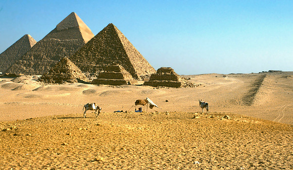 Campsite overlooking the Pyramids.