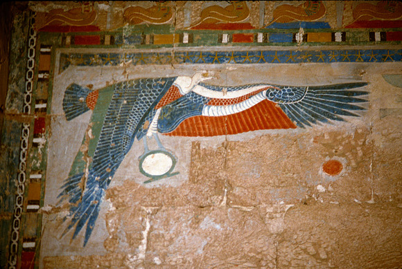 Painted Vulture Hieroglyph, Hatshepsut Temple