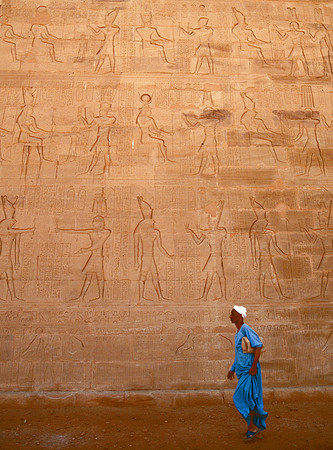 Temple at Edfu , 60 miles south of Luxor.  It was begun on August 23, 237 BCE, by Ptolemy III.