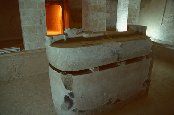 Sarcophagus in tomb at the Valley of the Kings.
