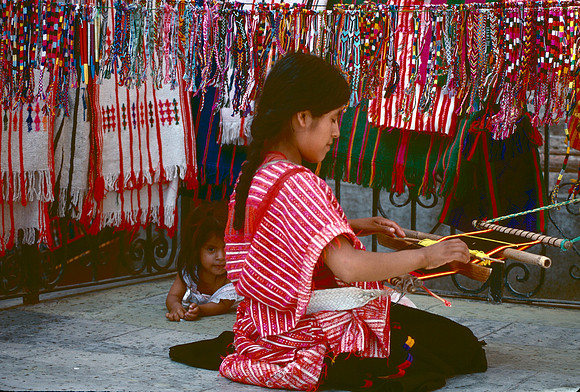 Mexican weaver in Puerto Vallarta.
