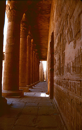 Temple at Edfu , 60 miles south of Luxor.  It was begun on August 23, 237 BCE, by Ptolemy III.