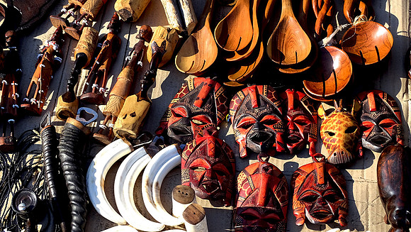 Tourist shopping in Walvis Bay.